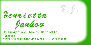 henrietta jankov business card